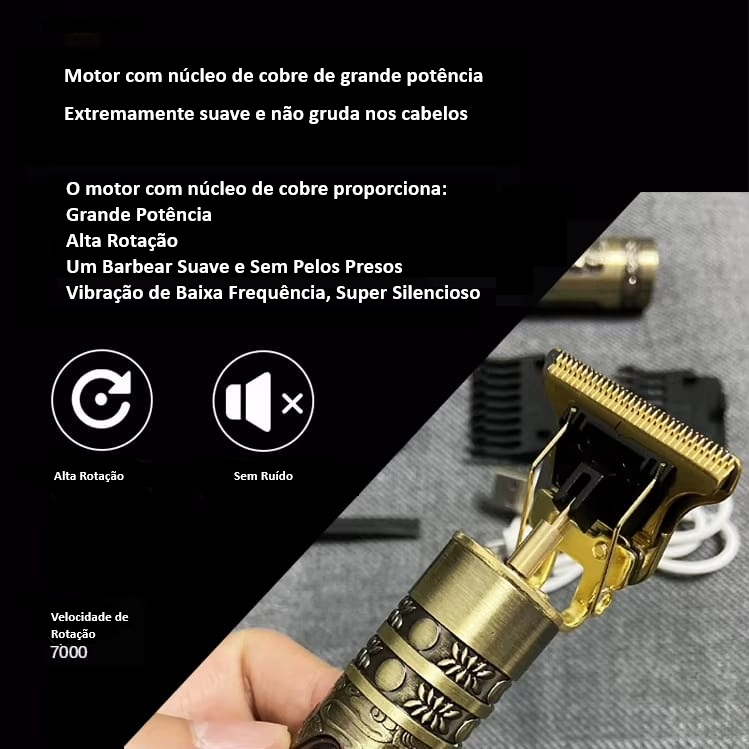 Barbeador rápido e silencioso
